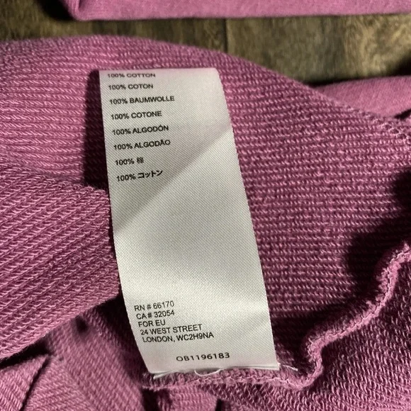 Anthropologie Pilcro Flynn Hoodie Women's Medium Raspberry Pleated French Terry - Picture 7 of 9